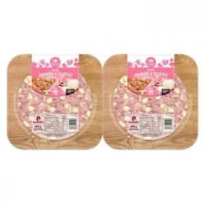 Pizza de Jamón y Queso Carrefour Classic' Pack de 2 Unidades de 225 G.