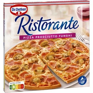 Pizza Proscuitto Funghi con Jamón Champiñones y Queso  Dr.oetker Ristorante 350 G