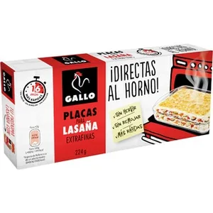 Placas para Lasaña Extrafinas Directas al Horno Gallo