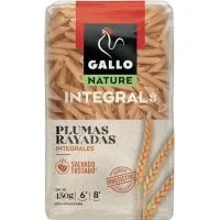 Plumas Rayadas Integrales Gallo, Paquete 450 G