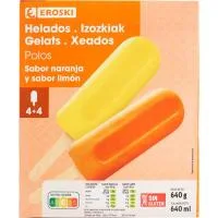 Mini Polo de Naranja y Limón Eroski, Pack 8x80 Ml