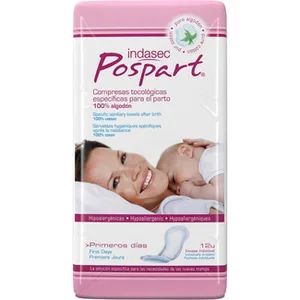 Posparto Compresas Tocológicas Especificas para el Parto 100% Algodón Indasec