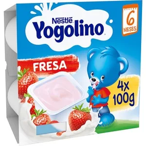 Postre Lácteo de Fresa sin Gluten desde 6 Meses Pack 4  Nestle Yogolino 100 G