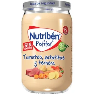 Potitos Tarrito Tomates, Patatitas y Ternera sin Almidones desde 6 Meses Nutriben