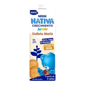 Preparado Lácteo Infantil de Crecimiento desde 3 Años 
con Galleta María Nestlé Nativa Crecimiento Junior Brik 1 L.