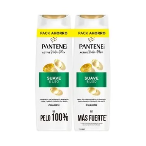 Pantene Pro-v Suave & Liso Champú para Cabellos Encrespados o Apagados 2 X 325 Ml. 650 ML