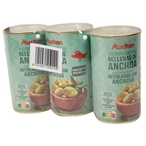 Producto Alcampo Aceitunas Rellenas de Anchoa Pack 3 Uds. X 150 G. 450 G