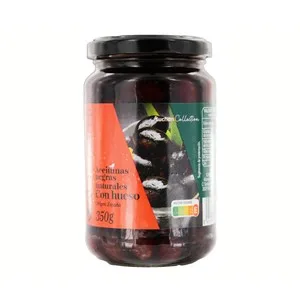 Producto Alcampo Collection Frasco de Aceitunas Negras Naturales de Aragón con Hueso 200 G.