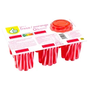 Producto Económico Alcampo Gelatina con Sabor a Fresa sin Azúcares Añadidos 6x100 G. 600 G