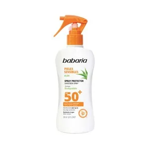 Babaria Protector Solar en Spray Resistente al Agua, Especial Pieles Sensibles y con FPS 50+ (muy Alta) Babaria 200 Ml.