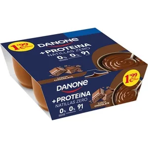 Protein Natillas con Proteínas de Chocolate 0% Azúcares Añadidos Pack 4 sin Gluten Danone 120 G