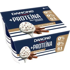 Protein Yogur con Proteínas Stracciatella Desnatado 0% M.g. 0% Azúcares Añadidos Pack 4 sin Gluten Danone