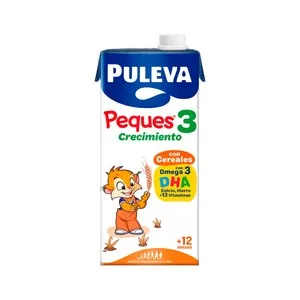 Puleva Peques 3 Leche (3) de Crecimiento con Cereales, de 12 a 36 Meses 1 L. 1000 ML