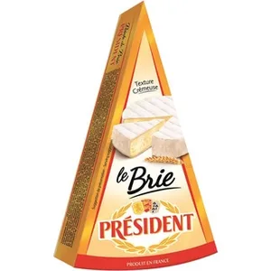 Punta de Queso Francés Brie de Vaca Elaborado con Leche Pasteurizada  President 200 G