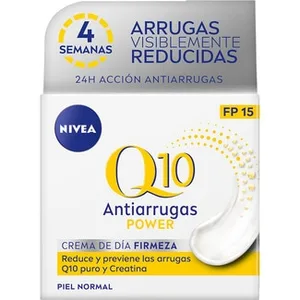 Q10 Crema de Día Anti-arrugas Power Firmeza con Q10 Puro y Creatina Spf-15 para Piel Normal Nivea