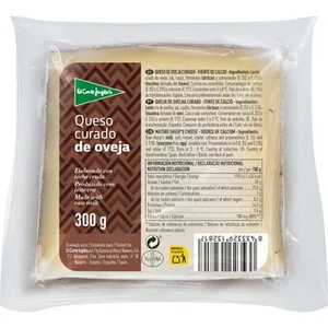Queso Curado de Oveja Elaborado con Leche Cruda  el Corte Ingles 300 G