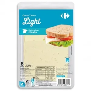 Queso en Loncha Tierno Light en Lonchas Carrefour 200 G.