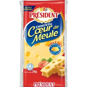 Queso Francés Emmental de Vaca Elaborado con Leche Pasteurizada President 250 G
