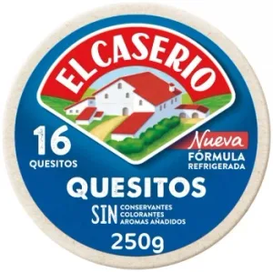 Queso Fundido en Porciones el Caserío sin Gluten 250 G.