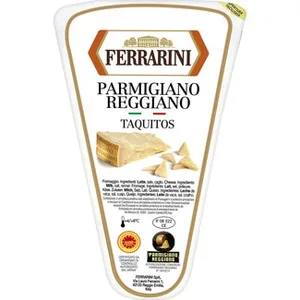 Queso Italiano de Vaca de Pasta Dura Semigrasa en Taquitos DOP Parmigiano Reggiano Elaborado con Leche Cruda Ferrarini