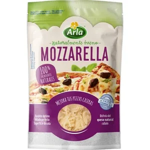 Queso Mozzarella de Vaca Rallado para Pizza Elaborado con Leche Pasteurizada Arla 175 G