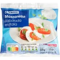 Queso Mozzarella Eroski, Bolsa 125 G