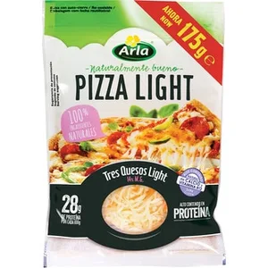 Queso Rallado Light de Vaca para Pizza Elaborado con Leche Pasteurizada Arla