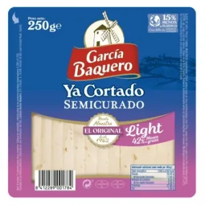 Queso Semicurado Light Cuña Ya Cortado García Baquero 250 G.