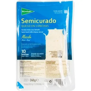 Queso Semicurado Mezcla Elaborado con Leche Pasteurizada en Lonchas  el Corte Ingles 240 G