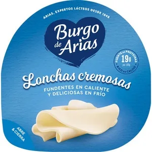 Queso Tierno de Vaca Elaborado con Leche Pasteurizada en Lonchas Cremosas Burgo de Arias