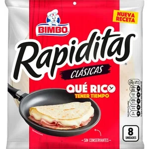 Rapiditas Clásicas Tortillas de Trigo 8 Unidades  Bimbo 168 G