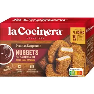 Recetas Crujientes Nuggets de Pollo con Salsa Barbacoa 12 Unidades  la Cocinera 350 G