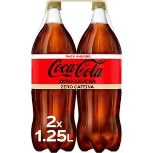 Refresco de Cola sin Azúcar Zero Cafeína Pack 2  Coca-cola Zero 1.25 L
