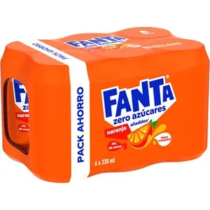 Refresco de Naranja sin Azúcar con Gas Pack 6  Fanta Zero 33 CL