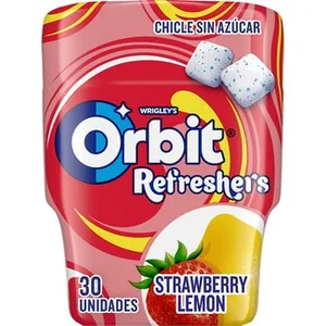 Refresher's Chicles Sabor Fresa y Limón sin Azúcar  Orbit 30 Unidades