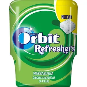 Refresher's Chicles Sabor Hierbabuena sin Azúcar  Orbit 30 Unidades