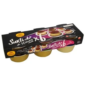Reina Flan de Diferentes Sabores (huevo (2), Coco, Café, Dulce de Leche, Queso) sin Gluten Reina 6 X 100 G. 600 G