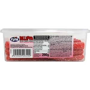 Rellepica Bastones de Regaliz Ácidos Rellenos con Sabor a Fresa Fini 290 G