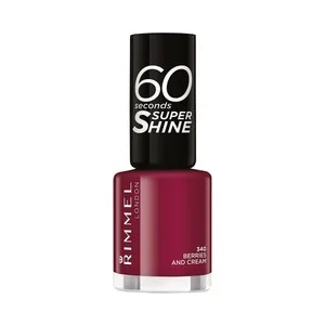 Rimmel60 Seconds Super Shine Tono 340 Berries And Cream Esmalte de Uñas, con Acabado Brillante.