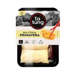 Ta-tung Rollitos de Primavera con sobre de Salsa, Listos para Calentar y Comer Ta-tung 280 G.