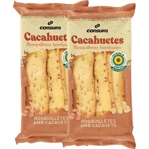Rosquilletas Planas con Cacahuetes 2 X 80 Gr