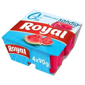 Royal Gelatina con Sabor a Sandía, sin Azúcares Añadidos Royal 4 X 90 G. 400 G