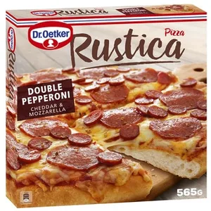 Rústica Pizza Doble Pepperoni Queso Cheddar y Mozzarella  Dr.oetker 565 G