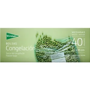 Bolsas de Congelación con Precinto 22x35 Cm con Cuadro para Textos  el Corte Ingles 40 Unidades