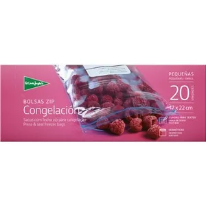 Bolsas de Congelación con Zip Hermético 17x22 Cm Pequeñas con Cuadro para Textos  el Corte Ingles 20 Unidades