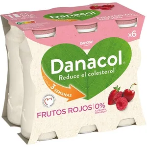 Sabor Frutos Rojos 0% Azúcares Añadidos sin Gluten Pack 6 Danone Danacol