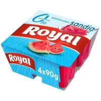 Gelatina Sabor Sandía 0% Royal, Pack 4x90 G