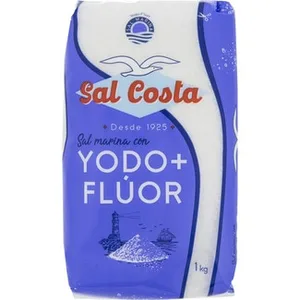 Sal Marina con Yodo + Flúor SAL Costa, Paquete 1 Kg