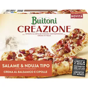 Salame Pizza con Salami, Carne de Cerdo Estilo Nduja y Queso  Buitoni Creazione 430 G