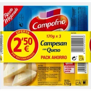 Salchichas de Queso Campesan Campofrio, Pack 3x170 G